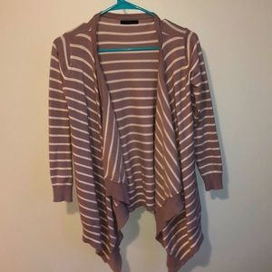 Purple and white striped cardigan